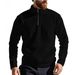 Men's Fleece Stand Collar Half-Zip Pullover Sweatshirt - Stylish Casual Long Sleeve Top For Autumn & Winter_viptrois.com