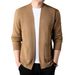 Loom European And American Cross-Border Clothing 2024 Casual Solid Color Knitted Jacket Long Sleeve V-Neck Men's Cardigan_viptrois.com