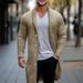 Loom Foreign Trade Cross-Border Clothing European And American Men's Mid-Length Knitted Sweater Thick Needle Twist Cardigan_viptrois.com