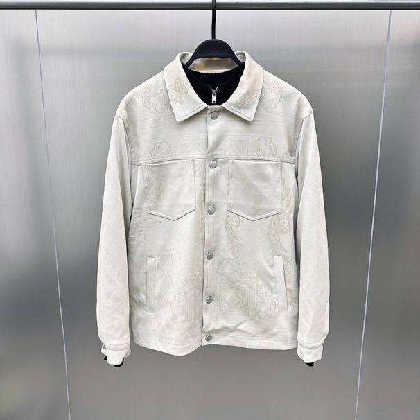 Men's Clothing Men's autumn lapel jacket long sleeve laser engraved jacket fashion loose jacket coat tide_viptrois.com