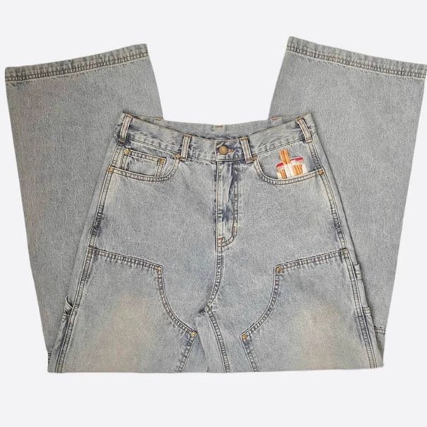 Men's Clothing Jeans High Waist Straight Loose Overalls Casual Trousers Personality Trendy Trousers_viptrois.com