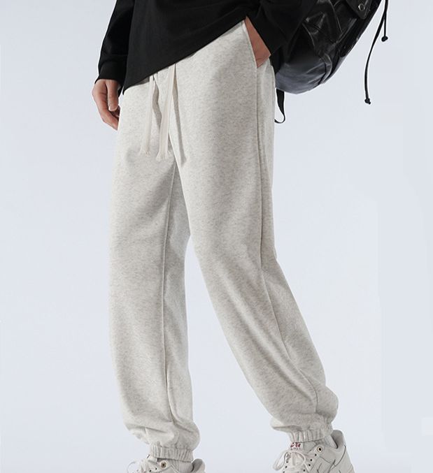 2025 New Cotton Casual Sports Trousers Men's Hong Kong Style Loose Leg Sweatpants Knitted Skinny Pants Casual Versatile_viptrois.com