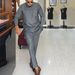 Men's Clothing Wedding Suit 2 Piece Pants Suit Solid Color Round Neck Long Sleeve Festive Style_viptrois.com