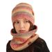 Women's Scarves winter outdoor warm tie dyed knitted scarf hat two piece suit men's gradient color plus velvet two piece suit_viptrois.com