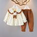 kid's clothing Autumn floral two-piece set 1-2-3 year old girl baby cartoon set baby autumn outing clothes_viptrois.com