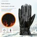 Semi-u double line men's gloves plus fleece thickened warm gloves Cycling waterproof cold autumn and winter gloves_viptrois.com