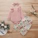 Kids' Clothing Round Neck Ruffle Tights And Bow Floral Pants_viptrois.com