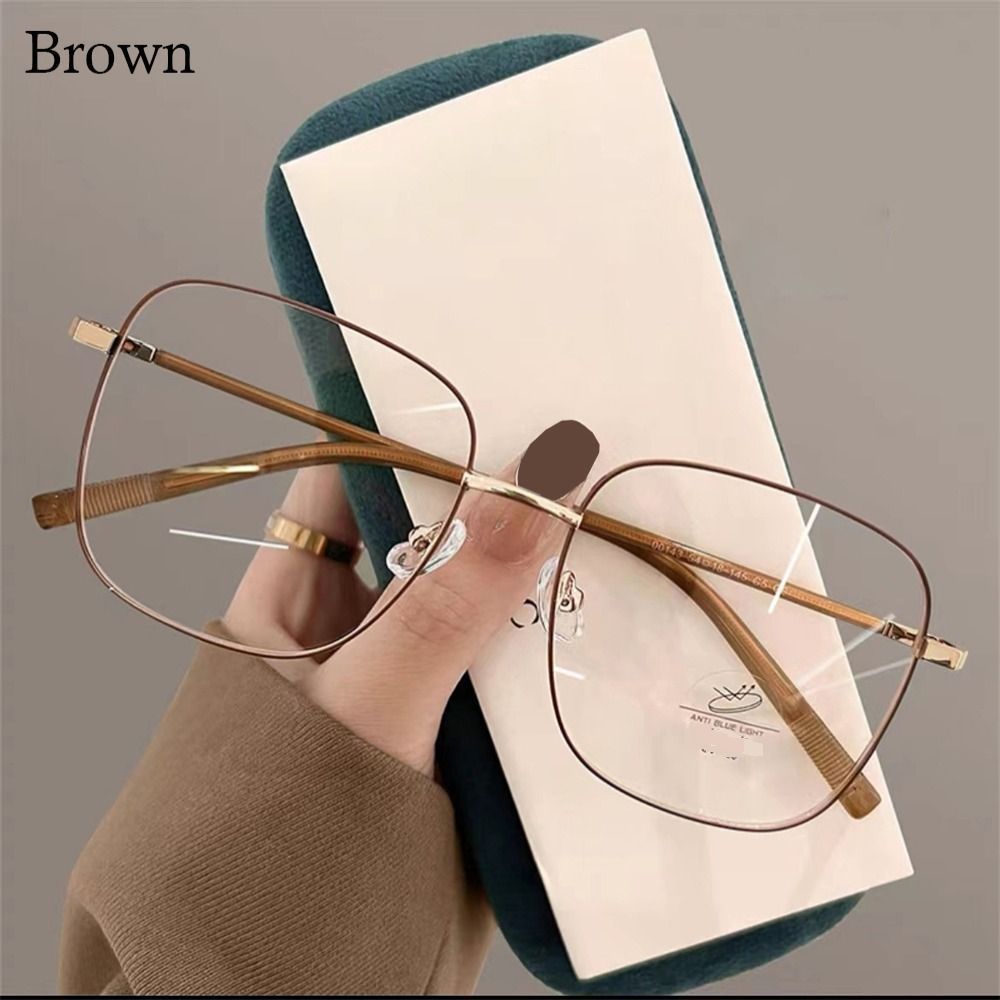 Large Frame UV Resistant Glasses, Blue Light Daily Vision Protection, Ultra Light Myopia Glasses Frame, Metal Frame, Men's And Women's Glasses_viptrois.com