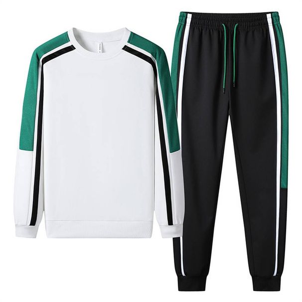 Spring Autumn 2025 Fashion Tracksuits Men's Round Collar Long Sleeve Sweatshirts + Lace-Up Sweatpants 2 Piece Casual Sport Sets_viptrois.com