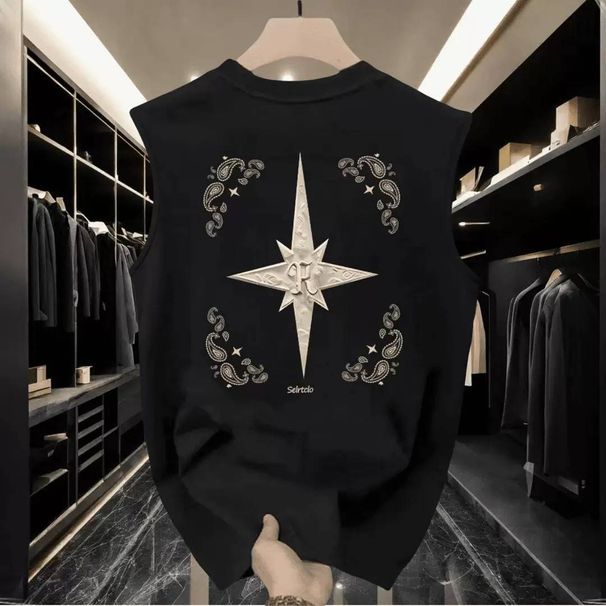 2025 New Style Men's Sports Vest, Loose-fitting Outer Wear T-shirt, Casual And Versatile Top_viptrois.com