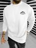 Men's Loose Casual Fashionable Mountain And Letter Pattern Printed Round Neck Long Sleeved Sportswear For Autumn And Winter_viptrois.com