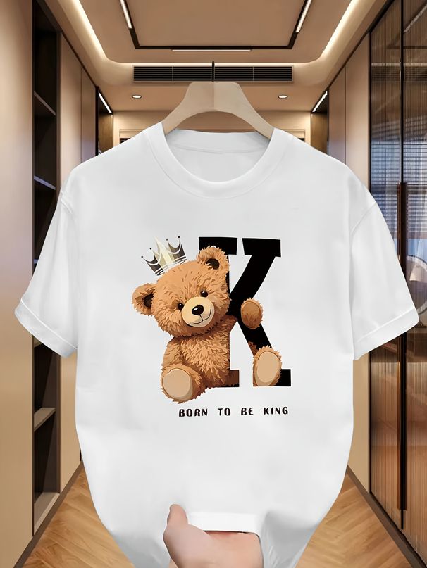 Men's 100% Cotton Stretch Fabric T-Shirt Casual Round Neck Short Sleeve With Print Ideal Gift Comfortable And Breathable For All Seasons Gift For Men_viptrois.com