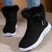 Plus-size women's casual thick warm snow boots_viptrois.com