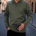 Men's Casual Long Sleeve Polo Shirt With Jacquard Pattern - Breathable & Stylish - Slim Fit, Comfortable For Work & Outdoor Activities_viptrois.com