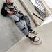 Men's Clothing Straight Pants Design Sense Jeans Stitching Retro Heavyweight Trousers_viptrois.com