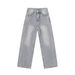Men's Clothing 2025 Summer New Products American Trendy Drape Washed Light Blue Straight Loose Jeans_viptrois.com