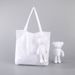 Solid Color Bear Doll Plus Cotton Shopping Bag New Style Portable Folding Shopping Bag Large Capacity Portable Shopping Bag_viptrois.com