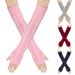 Women's Fingerless Knit Gloves - Acrylic Wool, Long & Twisted 8-Shaped Design, Warm Arm Sleeves For Autumn & Winter Breathable & Stylish, Unisex Fit_viptrois.com