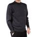 Pulse Plaid Thickened Mercerized Jacquard Round Neck Pullover Knitwear Dad's Top Wool Sweater 2024 New Model_viptrois.com