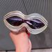 Fashion Y2K Sunglasses For Women One Piece Special Shaped Mouth Pearl Lines Exaggerated Sunglasses For Women Ins_viptrois.com