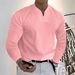 Suitable For All Seasons 2024 Spring And Autumn Versatile Simple New Men's V-neck Long Sleeve T-shirt Breathable Casual WB6_viptrois.com