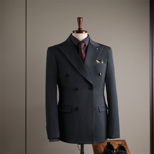 Men's Clothing Business Suit Jacket Black Slim Professional Formal Wear Men's Groom Wedding Dress_viptrois.com