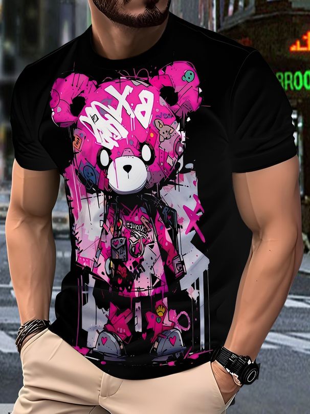 Men's Clothing New Age Reducing Paper Box Printed Short Sleeved T Shirt For Summer Men And Women Loose Fashion Casual Half Sleeved Top Trend_viptrois.com