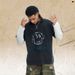 American-style Washed Letter Print Fake Two-piece Spliced Long-sleeve T-shirt, Unisex Trendy Loose Fit_viptrois.com