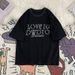 Minimalist Pearl-Embellished Cotton Tee – Vintage Lettering Unisex Top (Breathable, S-XXL)_viptrois.com