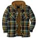Loom Foreign Trade Men's Clothing European And American Style Autumn Winter Thickened Cotton Plaid Long Sleeve Loose Hooded_viptrois.com