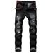Men's Clothing Jeans Men's Ripped Fashion Slim Trend Straight Men's Jeans(Belt Not Included)_viptrois.com
