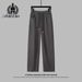 Men's Straight-Leg Jeans - Retro Stretch Denim Pants With Adjustable Drawstring Waist (Black/Blue/Gray) - Casual Streetwear For Youth_viptrois.com