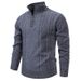 Men's Stand-Collar Half-Zip Knit Sweater – Relaxed Fit Thermal Lined Pullover (Breathable, Machine Washable, Colorfast)_viptrois.com
