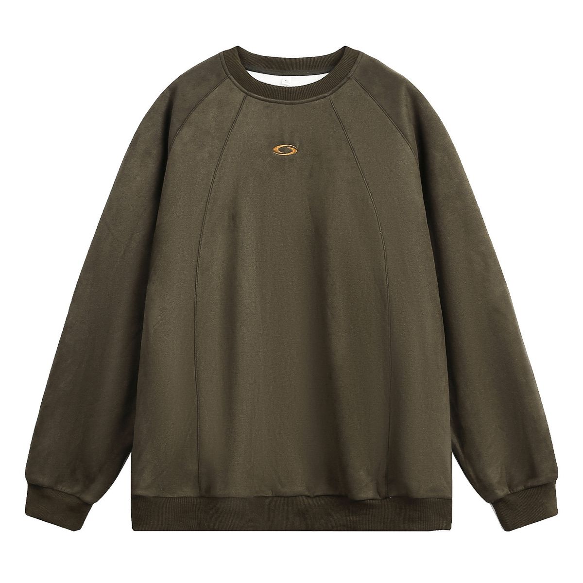 Nordmann Heavyweight Crew Neck Sweatshirt For Men, Autumn New Style, Textured Embroidery, Suede, Trendy Brand, Raglan Sleeve_viptrois.com