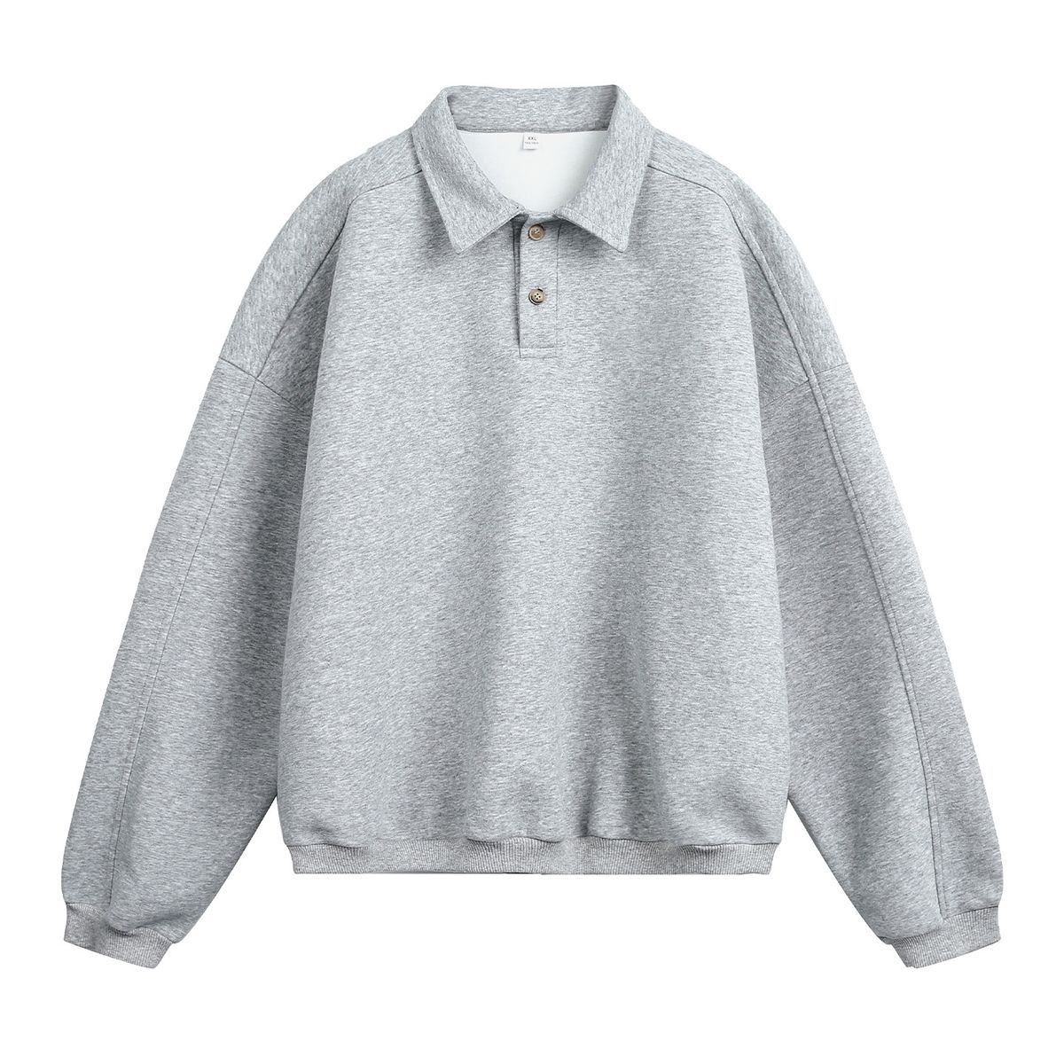 Premium Heavyweight 380g Men's Polo Sweatshirt - Relaxed Fit Lapel Collar Long Sleeve Pullover - Vintage Luxe Aesthetic For Casual & Smart Wear_viptrois.com