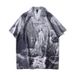 Men's Clothing Korean Style Loose Hawaiian Style Japanese Short Sleeved Shirt Men's Retro Handsome Seaside Flower Shirt Trendy Cross Border_viptrois.com
