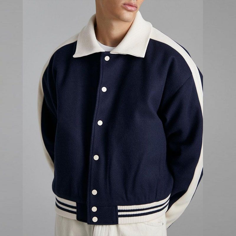 New Coats For Autumn And Winter 2025, Men's Clothing, American Fashion Contrasting Baseball Jersey Tops_viptrois.com