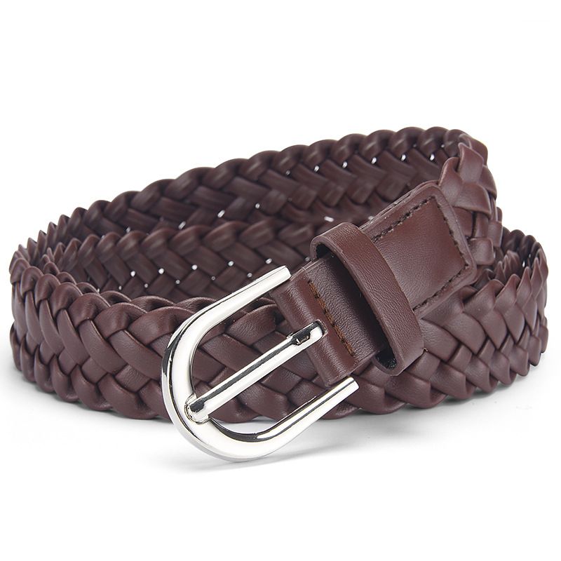 Women Braided BeltsBraided Retro Women's Belt With Casual Pants Dress Women's Thin Hole Free Women's Belt_viptrois.com