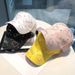 Jichu rhinestone letter love cap for women Korean style internet celebrity fashion hard top baseball cap for spring and summer shopping sun protection_viptrois.com