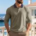 Men's Clothing Lapel Leisure Golf Business Men's Casual Golf Shirt With Contrast Collar - Breathable & Stylish Long Sleeve For Business & Leisure_viptrois.com