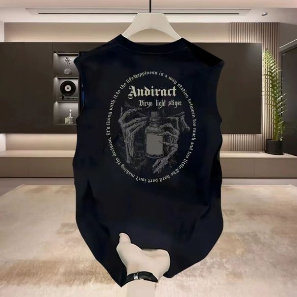 2025 New Niche Simple Casual Style Men And Women Couples Versatile Pure Cotton Sleeveless Vest Design Advanced Sense_viptrois.com
