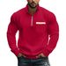 Autumn And Winter New Men's Sweatshirt Casual Zipper Stand Collar Plus Velvet Solid Color Men's Jacket_viptrois.com