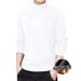 De Rong Half Turtleneck Long Sleeve T-Shirt Men, Autumn And Winter Slim Fit Solid Color Inner Wear, Trendy Clothing,_viptrois.com