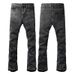 men's clothing retro cat whisker jeans washed black cleanfit distred cat whisker versatile wide leg pants_viptrois.com