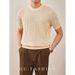 Men's Clothing Short Sleeved Sweater Hollow Ice Silk Breathable Texture Slim Fit Business Casual T-Shirt_viptrois.com