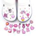 Pink Cute Little Fresh Shoes Flower Shoe Buckle Soft Glue DIY Slippers Sandals Accessories Accessories Accessories_viptrois.com