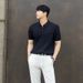 Men's Clothing High Quality Casual Lapel Slim Knit Sweater Men's Polo Short Sleeve Trend_viptrois.com