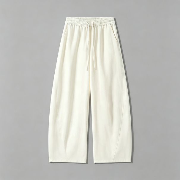 Summer Men's Thin Wide Leg Pants Fashionable Casual Style Tencel Cotton Linen Blend Old Money Look Simple Relaxed Fit Curved Design_viptrois.com