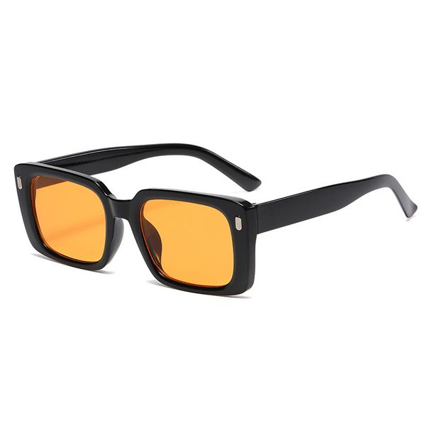 2025 Summer New Design Sunglasses Retro Nail Square Sunglasses Female Brand Designer Personalized Sunglasses Female Fashion Orange Retro_viptrois.com