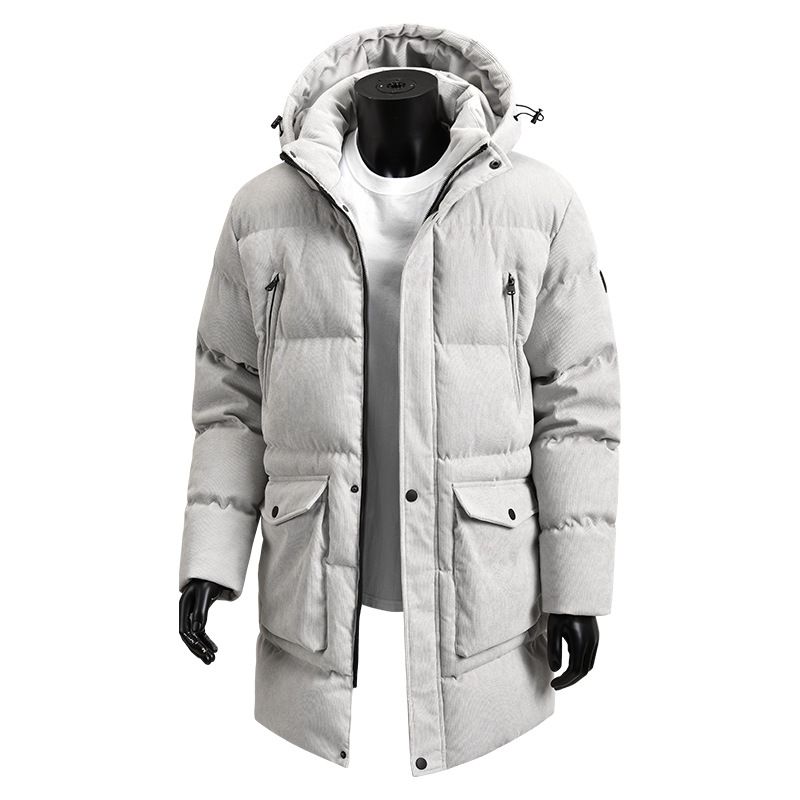 Medium And Long Cotton-padded Men's Loose Tooling Hooded Cotton-padded Jacket Thickened Cotton-padded Jacket Men_viptrois.com